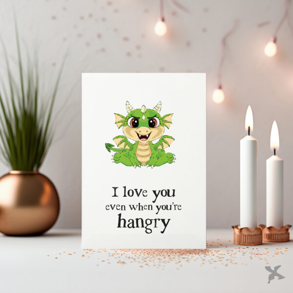 Hangry Dragon • Greeting Card